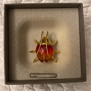 SWAROVSI Crystal Paradise Fire Opal Beetle Small Brooch - LIMITED EDITION